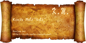 Koch Máté névjegykártya