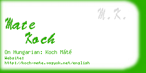 mate koch business card
