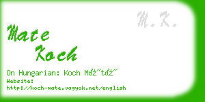 mate koch business card